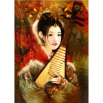 5D DIY Teemantmaaling Jaapani naiste tikandid Kristallristpiste komplektid &uuml;mmargused puurid Kodukaunistus 20X30CM