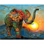 T&auml;ielik 5D Teemantmaaling Loomade Elevandi Teemanttikandid Ristpistes Kodukaunistus K&auml;sitsi valmistatud 25x30cm