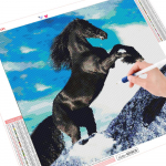 5D Teemantmaal T&auml;ispuurimine Loomade Teemantkunst Tikand Hobuse Dekoratsioon 30x30CM