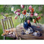5D Teemantmaal Lill Tee ise Teemant Mosaiik Vaas Roos Pojeng Liilia Magnoolia Kodukaunistus 20X30CM
