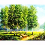 Isetegija 5D teemantmaali maastik kivid teemanttikandid kevadpuud ristpistes mosaiikmuster 20X30CM