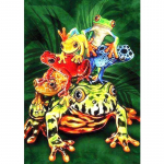 5D isetehtud teemantmaal V&auml;rviline konnateemanttikandid ristpistega kodukaunistus K&auml;sitsi valmistatud kingitused Round 20x30cm