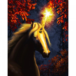 Teemantmaaling t&auml;is &uuml;mmargune ruudukujuline loom Kuldne &uuml;kssarvik DIY Teemanttikandid Ristpistes Mosaiik M&uuml;&uuml;k K&auml;sitsi valmistatud kingitus Kodukaunistus Full Round (20X30CM)