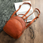 Johnature k&auml;sit&ouml;&ouml;na valmistatud vintage ehtsast nahast kott naiste seljakott vaba aja pehmest veisenahast &uuml;hev&auml;rviline reisikott pruun