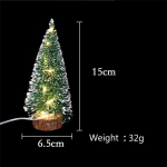 LED-valgusti mini kunstliku j&otilde;ulupuu kaunistuste festivali lauaplaat Miniatuurne Snow Frost j&otilde;ulupuu kaunistus 15 cm soe valge v&auml;rv