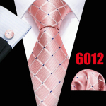 Barry.Wang Mens Business Classic siidist lipsud k&auml;ep&auml;rased mansetin&ouml;&ouml;bid vabaaja ruuduline kaelasidemed N-6012