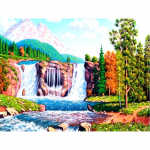 5D teemantmaal maastik juga DIY t&auml;is &Uuml;mmargused teemanttikandid ristpistes mosaiik kivist pildi kaunistus Full Round 20x30CM