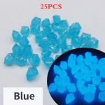 25/100/300 tk Aiakaunistus Helendavad kivid pimedas helendavad Dekoratiivsed veerised &otilde;ues Akvaariumi kaunistused Kivikivid Akvaariumi segav&auml;rvid 25PCS sinine