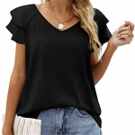 volangid blusas 2022 Pluusid suveriided t-s&auml;rgid naistele Naiste top T-s&auml;rk naiste t-s&auml;rk roupas naiselikud topid t-s&auml;rk S must
