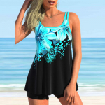 Naiste ilus seljaga Camisole ujumistrikoo bikiinid Tankini Pink Stripes ujumistrikoo S must