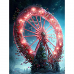 Fantaasia lilledega teemantmaal Roos vaateratas teemanttikandid t&auml;ispuuritud kivide ruut Seinakunst K&auml;sitsi valmistatud S466 Full Round 30x45CM