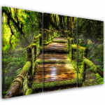 Kolmeosalise pildil&otilde;uendi print Forest Bridge Nature Green 60x40 roheline