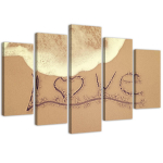 Viieosalise pildiga l&otilde;uenditr&uuml;kk Love Sand Lettering 100x70