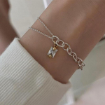 Foxanry as&uuml;mmeetria keti k&auml;ev&otilde;ru naistele t&uuml;drukutele mood Lihtne elegantne tsirkoonist ripats s&uuml;nnip&auml;evapeo ehted kingitused 18cm h&otilde;be