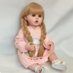 55 cm elutruud Reborn Dolls Pehmest silikoonist kehanukk pikkade juustega t&uuml;drukule vasts&uuml;ndinud beebi Betty printsess Bebe beebinukud kingitused