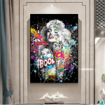 Graffitikunst Kaunis seksikas naine kunstitr&uuml;kk Popkunsti plakat Seksikas tegelaskujuga l&otilde;uendimaal Seinamaal Kodukaunistuse maal Ilma raamita 21*30cm