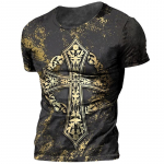 Suvine T-s&auml;rk Meeste Jeesus Graafilised Suured riided Juhuslik O-kaelusega Meeste Vintage T-s&auml;rk Kroshin 3D Print Tops Hip Hop Pullover XL