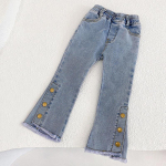 V&auml;ikelaste Beebi T&uuml;drukute Teksad Vabaaja elastsed v&ouml;&ouml;kohaga lainelised p&uuml;ksid Armsad armsad teksased teksap&uuml;ksid p&uuml;ksid, millel on tasku, 3-8Y 9