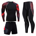 Meeste kamuflaaž talveriiete Spordi termopesu komplekt Kokkusurutud nahaga sukkp&uuml;ksid pikad Johns Meeste termiline 3-osaline spordikomplekt L punane