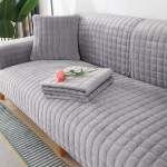 &Uuml;hev&auml;rviline libisemiskindel diivani kate Paks pehme pl&uuml;&uuml;s diivanipadja r&auml;tik elutoa m&ouml;&ouml;bli jaoks Decor Slipcovers diivanikatted 90x210cm 1pcs helehall v&auml;rv