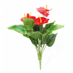 2 kimpu punased palmi&otilde;ied 10 lille kunsttaimed simuleeritud antuuriumi rohelised taimed kodusisustus Hotellide kaunistused punane