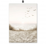 Liivaterad Linn Rand Pilliroo seen beež Loodus P&otilde;hjamaade plakat Seinakunstitr&uuml;kk L&otilde;uend Maalimine Dekoratsioonipildid elutuppa 50X70 cm No Framed