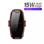 15w Max kiire juhtmevaba laadija autohoidik Forsamsung S10+/s10/s9 Qi automaatklambriga telefonihoidik Foriphone11 Pro 11 as picture punane