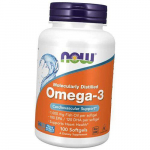 Molekulaarselt destilleeritud Omega 3, Omega-3 1000, Now Foods 100 geelkapslit (67128007) 100softgels
