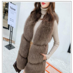 Moodne ja vabaaja uus kunstrebase karusnahast vest keskmise pikkusega Korea kunstkarusnahast mantel naistele 3XL