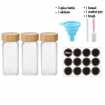 3/12 tk klaasv&uuml;rtspurgid bambuskaanega V&uuml;rtsmaitseaine konteinerid soola pipra loksutajad v&uuml;rtside organiseerija k&ouml;&ouml;gi hoiukomplektid kuumad 3PCS SET