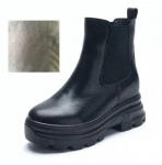 Fujin 8CM 2023 ehtsast nahast Chelsea korstnaga pahkluu s&uuml;gistalvine pl&uuml;&uuml;s, soe platvorm s&auml;&auml;re keskosaga papud Naiste kevadised ROME kingad 34