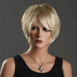 Naiste l&uuml;hikesed s&uuml;nteetilised parukad tukkidega Helekuldsed blondid sirgete juustega igap&auml;evaseks kasutamiseks m&otilde;eldud Cosplay kuumakindel parukas hele