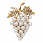 Viinamarjakujuline kunstp&auml;rlikivist inkrusteeritud naiste pross kaelarihma rev&auml;&auml;rim&auml;rk