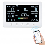 2,4 GHz WiFi &otilde;hukvaliteedi monitor 8-&uuml;hes CO2/CO/PM2.5/PM1.0/TVOC/&otilde;ietolm/temperatuur ja niiskus EU Plug valge