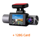 2-tolline &ouml;ise n&auml;gemisega s&otilde;idusalvesti Tagurdav 2 objektiiviga kahekordse salvestamisega magnetiline imemisklamber Sisseehitatud GPS-tahavaatekaamera 【3】Dual cameras + 128 Card