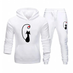 Paarid Spordidress S&uuml;gis Talvine Tr&uuml;kitud Riietus Hoodid + Dressip&uuml;ksid 2tk &Uuml;likonnad Vabaaja spordir&otilde;ivad Moearmastaja varustus XXL