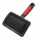 Lemmikloomahari libisemiskindla k&auml;epidemega karvaeemaldus, roostevabast terasest lemmikloomahoolduskamm koerale S must