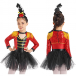 Laste t&uuml;drukute mustkunstniku kost&uuml;&uuml;m, pikkade varrukatega litritega tutt Epaulet Tutu seelik koos minim&uuml;tsiga Halloweeni cosplay jaoks 5-6 Years punane