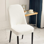 Jacquard kumerad toolikatted Kodukontor Hotellide dekoratsioon Tooli istmekate Masinaga pestav tolmukindel seljatoe kate 1-Pcs valge