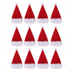 12/set Mini Christmas Santa hat for Wine Bottle Cover & Cutlery Holder Decoration