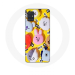 Coque pour Samsung Galaxy A51 BTS Bangtan Sonyeondan BT21 Tata Chimmy Cooky Rj Shooky Koya Mang Et Van
