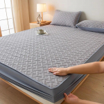 Esmaklassiline puuvillane madratsikate, &uuml;hev&auml;rviline elastne voodilina, tepitud madratsi kattekaitse, reguleeritavad vastupidavad voodikatted 2xPillowcase 48x74cm