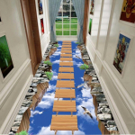 3D Rohelise Metsa kose mustri printimine Vaibad Magamistuba Elutuba K&ouml;&ouml;k Restoran P&otilde;randamatid Vaibad W60*H200CM