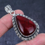 Natural Red Labradorite Gemstone Handmade 925 Sterling Silver Pendant 2.21 d1y35