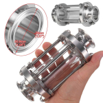 1,5-tolline Tri Clamp Clover Sanitay Flow Sight klaasdiopter sobib 38 mm toruga OD SUS 304 roostevabast terasest liitmik Homebrew p&auml;evikutoode