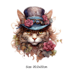 1/2 tk, elegantne kassiga triigitav kleebis, h&auml;rrasmehe silinderm&uuml;ts, loomakujulised lilled, isetehtud soojus&uuml;lekandega tr&uuml;kkimine, kottidele, padjadele, teksadele