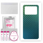 apgo Protective Skin Sticker for the back compatible with Xiaomi Poco M4 5G, Wrap Film, Foil, Vinyl - Pattern Carbon Chameleon CAKA1