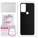 apgo Protective Skin Sticker for the back compatible with Alcatel 3H Plus, Wrap Film, Foil, Vinyl - Pattern Carbon Black