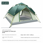 Kahekihiline automaatne v&auml;litelk 3-4 inimesele, paksendatud vihmakindel telk, kahekordne telkimine p&auml;ikesekaitse Single tent