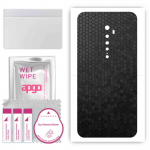 apgo Protective Skin Sticker for the back compatible with Oppo Reno2, Wrap Film, Foil, Vinyl - Pattern Black Honeycomb